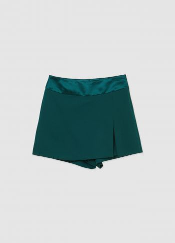 Gonna pantalone fascia raso verde bosco